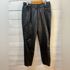 1NS – Black Genuine Leather Pants (Size 34)